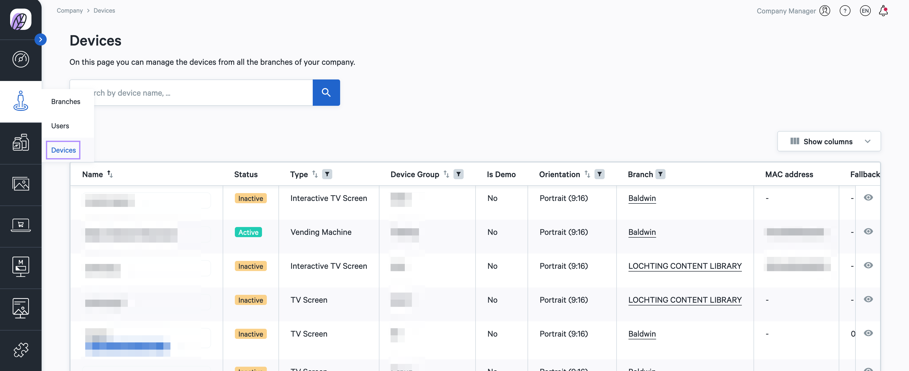 Devices overview