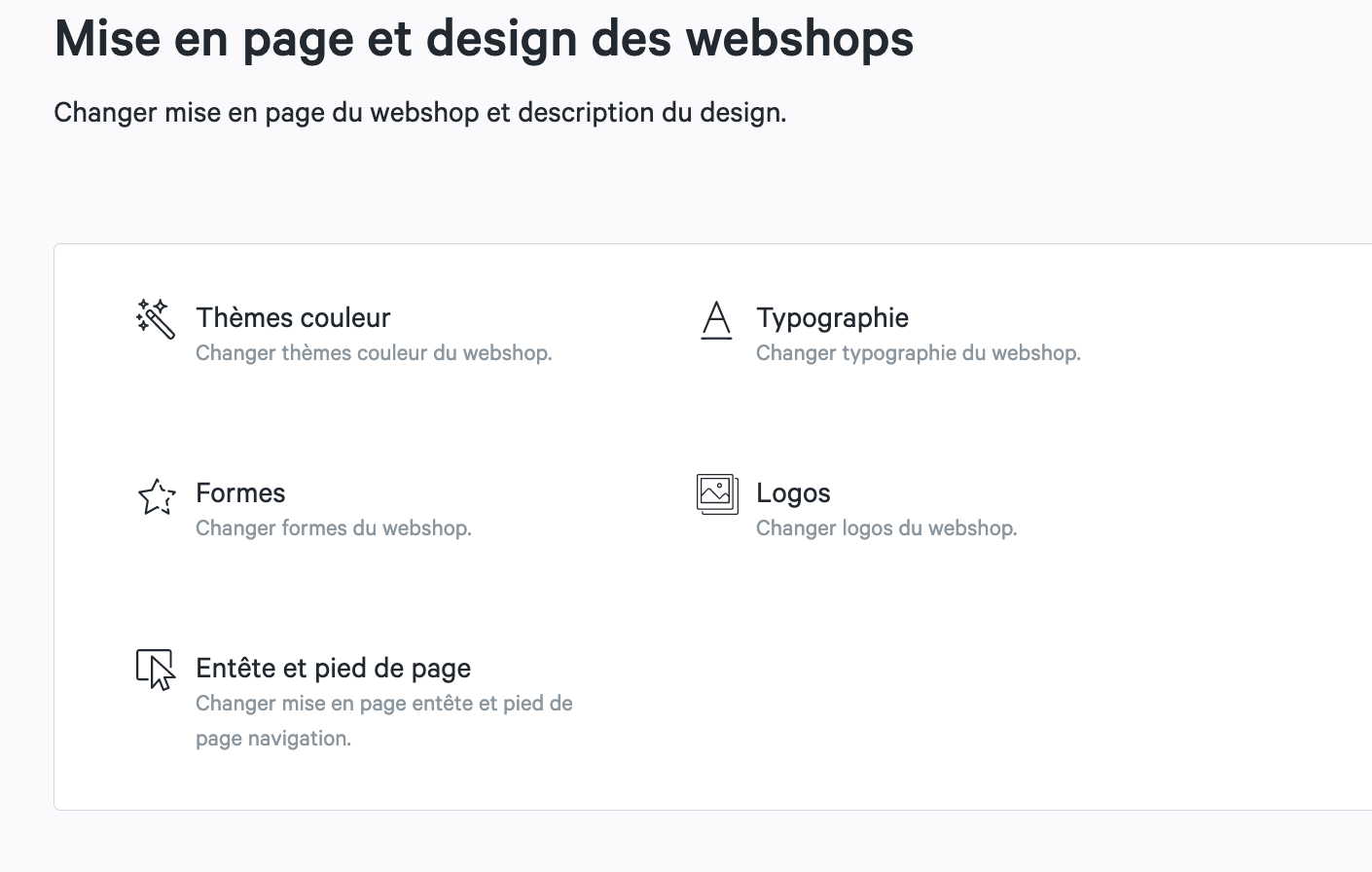 Mise en page et design des webshops