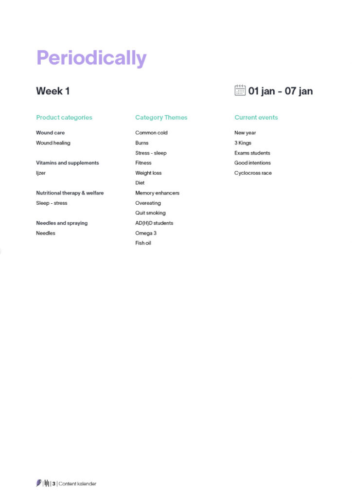 Lochting calender week 1